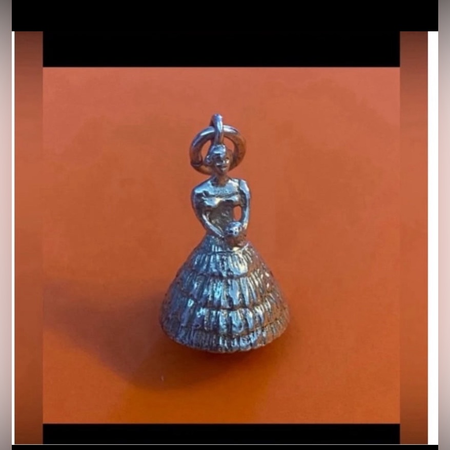 Vintage Rare 3d Solid Sterling Silver Bride Charm Pendant 7238 30$